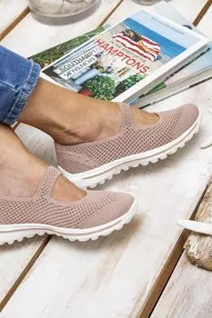 Розовые женские туфли в стиле Мэри Джейн с гибким верхом на широкую ногу Pavers, розовый