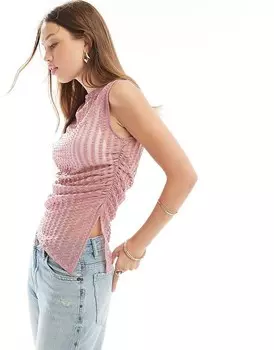 Розовый асимметричный топ с волнами ASOS DESIGN