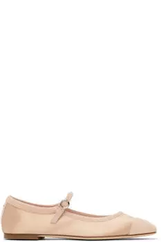 Розовый - Атласные балетки с носком Uma Aeyde