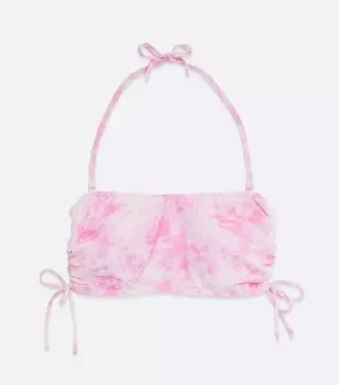 Розовый бикини-топ бандо со сборками и рюшами для беременных New Look, розовый