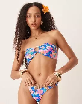 Розовый бикини-топ с цветочным принтом Kulani Kinis