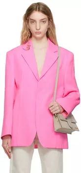 Розовый блейзер Le Raphia 'La Veste D'Homme' Jacquemus