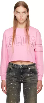 Розовый блестящий свитшот GCDS