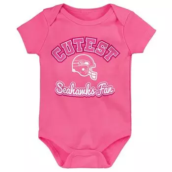 Розовый боди для новорожденных и младенцев Seattle Seahawks Cute Fan Bodysuit Outerstuff