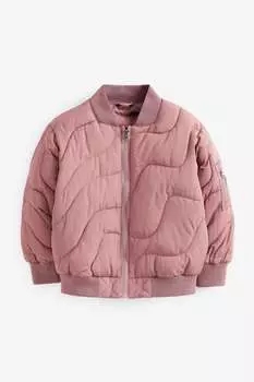 Розовый бомбер для девочки с волнами River Island, розовый