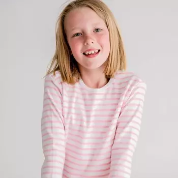 Розовый детский топ в бретонскую полоску Dotty Dungarees, розовый