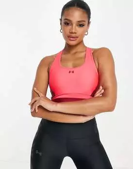Розовый длинный спортивный бюстгальтер с перекрещенной спиной Under Armour Training