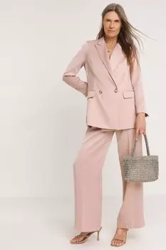 Розовый двубортный жакет из атласа Jd Williams, розовый