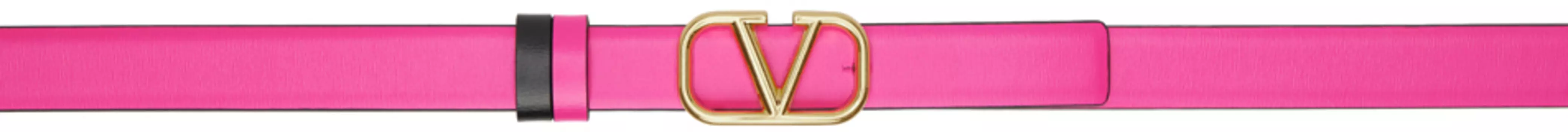 Розовый двусторонний ремень с логотипом Valentino Garavani