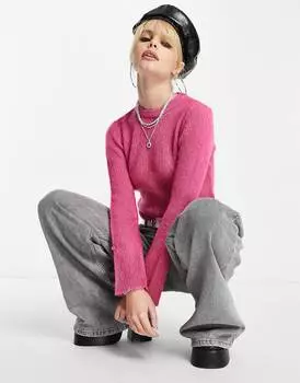 Розовый джемпер из прозрачной свободной пряжи ASOS DESIGN
