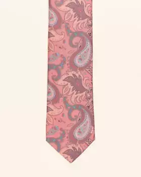 Розовый галстук с узором пейсли для мужчин PuroEgo, лососевый