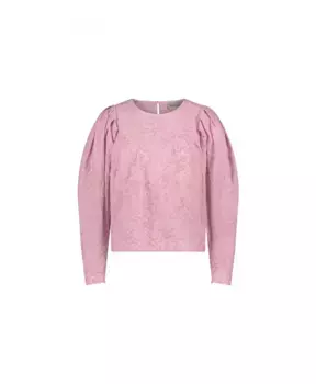 Розовый хлопковый топ с объемными рукавами Fabienne Chapot, розовый