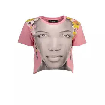 Розовый хлопковый женский топ Desigual