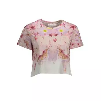 Розовый хлопковый женский топ Desigual