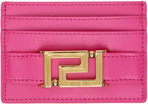Розовый холдер для карт Greca Goddess Versace
