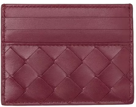 Розовый холдер для кредитных карт Intrecciato Bottega Veneta