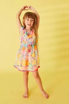 Розовый кафтан с цветочным узором в стиле ретро Accessorize, розовый