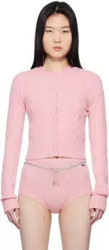 Розовый кардиган из шерсти и кашемира Blumarine