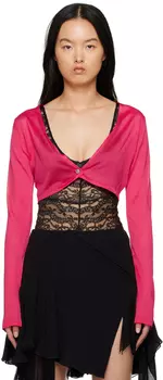 Розовый кардиган на пуговицах в тропическом стиле Versace