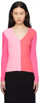 Розовый кардиган с цветовыми блоками Staud