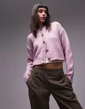 Розовый кардиган с круглым вырезом Topshop