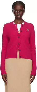 Розовый кардиган с нашивкой Baby Fox Maison Kitsune