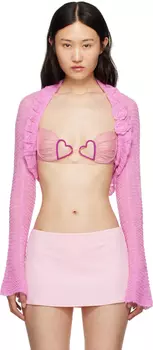 Розовый кардиган с плечами GUIZIO