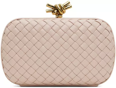 Розовый клатч с узлом Bottega Veneta
