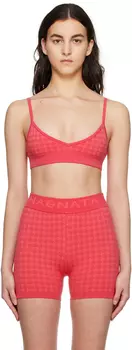 Розовый клетчатый спортивный бюстгальтер Nagnata