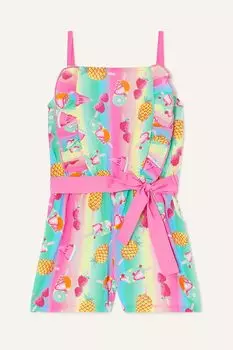 Розовый комбинезон с рюшами спереди и фруктовым мотивом Monsoon, розовый