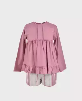 Розовый комплект для девочки с длинными рукавами La Ormiga