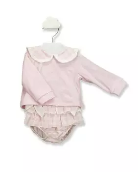 Розовый комплект из двух предметов для девочки с клетчатым принтом BABID, розовый