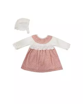 Розовый комплект из платья и капюшона для девочки с микропринтом BABID, розовый