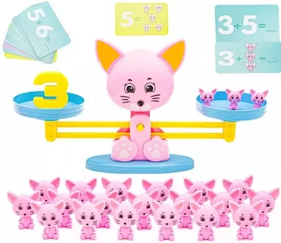 Розовый кот, игра для обучения счету, Baby Box PakaNiemowlaka