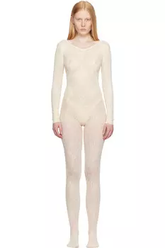 Розовый кружевной комбинезон Swedish Stockings, цвет ivory