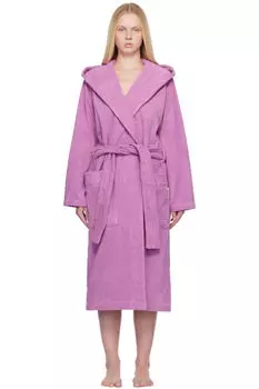 Розовый махровый халат с капюшоном Tekla