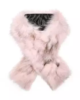 Розовый меховой шарф в стиле пэчворк из лисы Maximilian