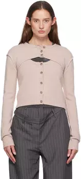 Розовый многослойный кардиган Acne Studios