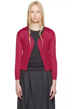 Розовый Новый Цветной Базовый Кардиган 4 PLEATS PLEASE ISSEY MIYAKE