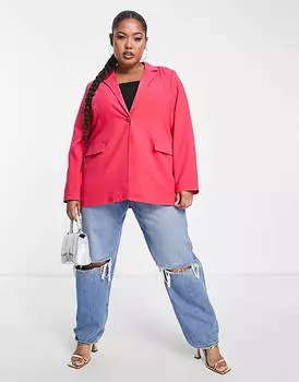 Розовый пиджак строгого кроя Vero Moda Curve