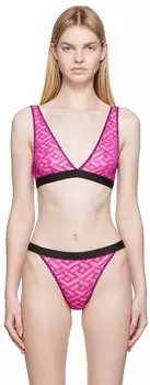 Розовый полупрозрачный бюстгальтер Versace Underwear