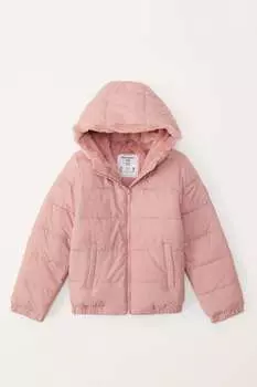 Розовый пуховик Abercrombie & Fitch, розовый