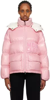 Розовый пуховик Moncler Abbaye