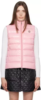 Розовый пуховик Moncler Ghany
