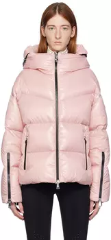 Розовый пуховик Moncler Huppe