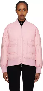 Розовый пуховик Moncler Jucar