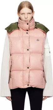 Розовый пуховик Moncler Luzule