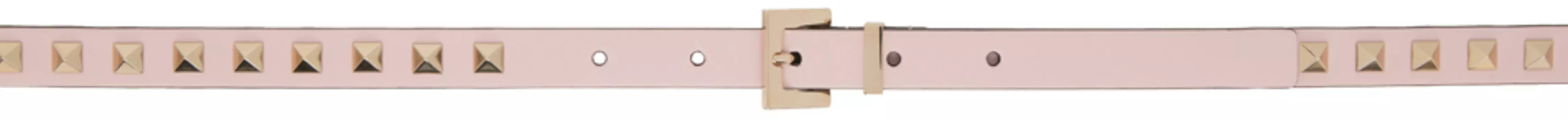 Розовый ремень с каменной заклепкой Valentino Garavani