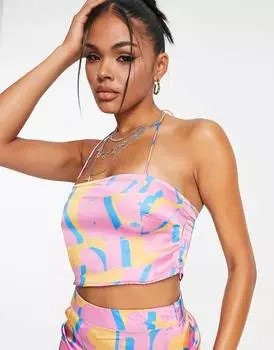 Розовый шарф с принтом ASYOU