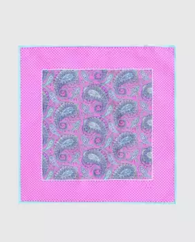 Розовый шелковый шарф в сочетании с принтом Olimpo, розовый
